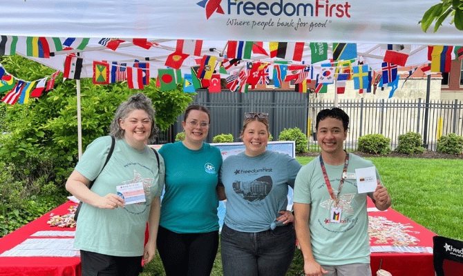 Freedom First employees volunteering at the Local Colors Festival
