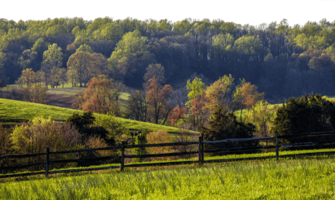 Rural landscape of empty land