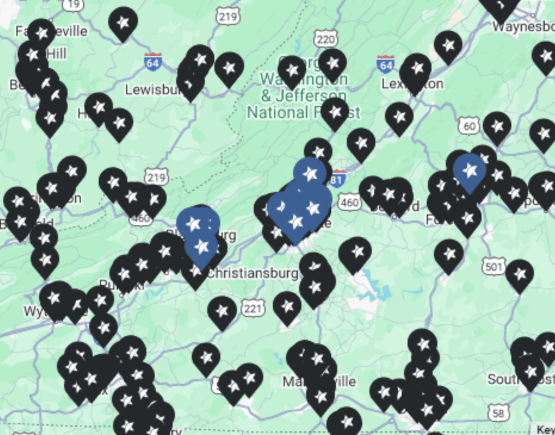 Map showing surcharge-free ATM locations